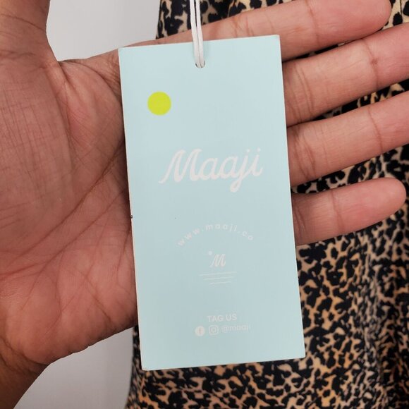 Maaji Tie Front Animal Print Long Sleeve Cover Up Top Women Size Large NWT - Picture 6 of 12